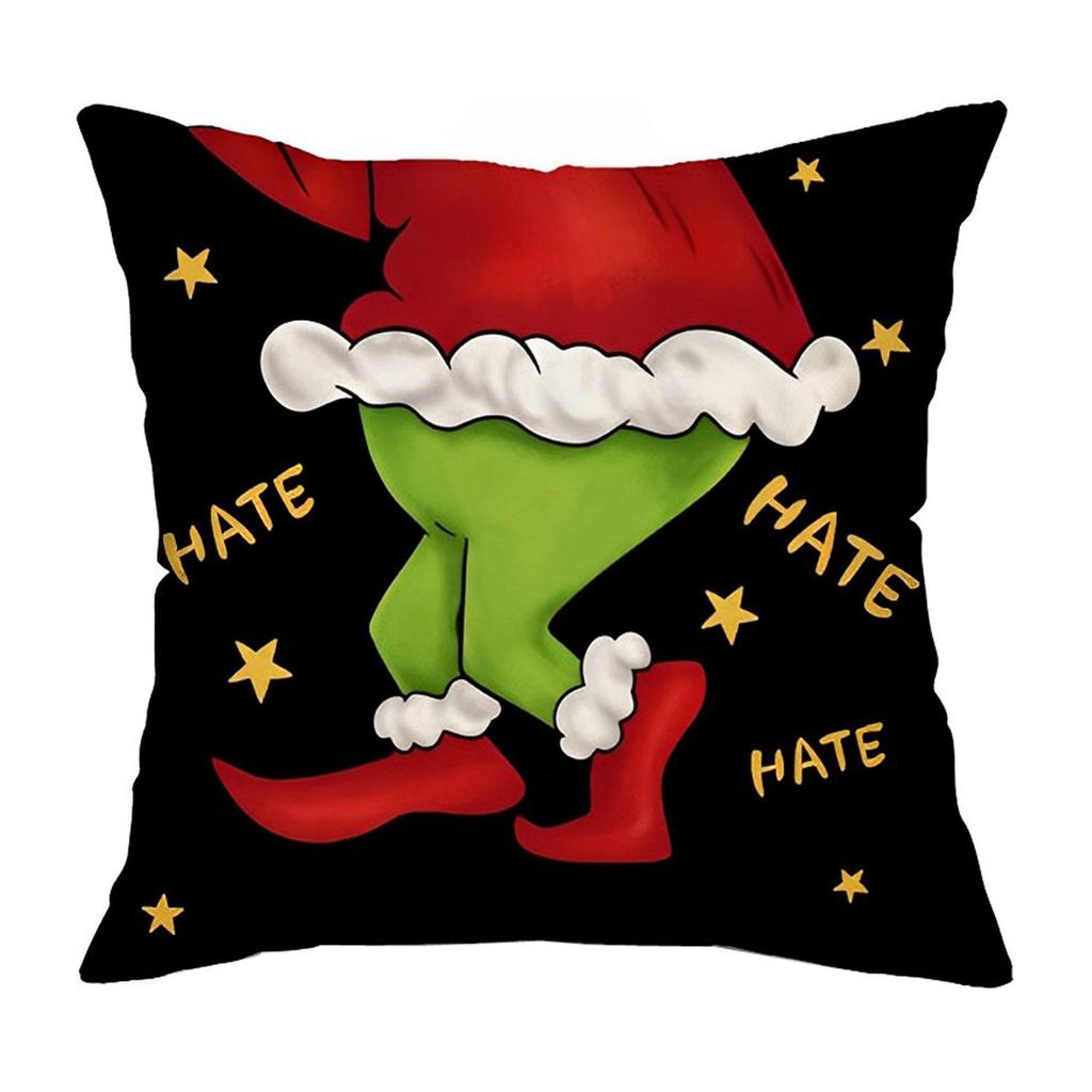 Christmas Holiday Decorative Throw Pillow Cover Soft Fabric Square Cushion Case for Sofa Bed Chair Home Living Room Decoration