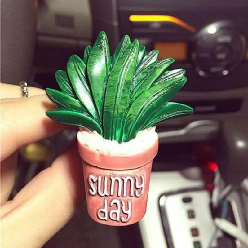 Cute Cartoon Cactus Car Perfume Air Freshener Car Fragnance Clip Vent Parfume Car Flavoring Accessories  (Color Ramdom )