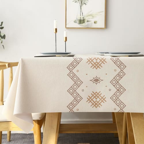 Hopeholic Vinyl Tablecloth, Stylish Table Cover, Water-Repellent PVC, Rectangular, Stain-Resistant, Waterproof, Oil-Resistant, Nordic Style, Durable,