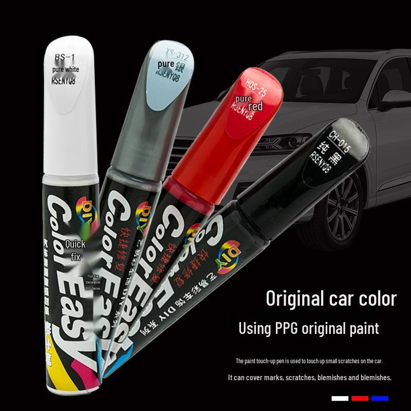 Pearl White Car Touch-Up Paint Pen: Scratch and Depth Mark Remover, Self-Spray Silver & Black Repair Agent