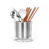 Porte-ustensiles IMEEA, Support pour couverts, Acier inoxydable SUS304, Grande ouverture, Diamètre 10 cm, Hauteur 11 cm, Rangement sur le comptoir pour baguettes et cuillères,
