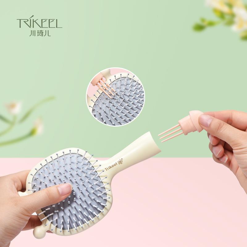 Cute cartoon airbag comb special air cushion comb household smooth hair scalp massage comb with cleaning brush