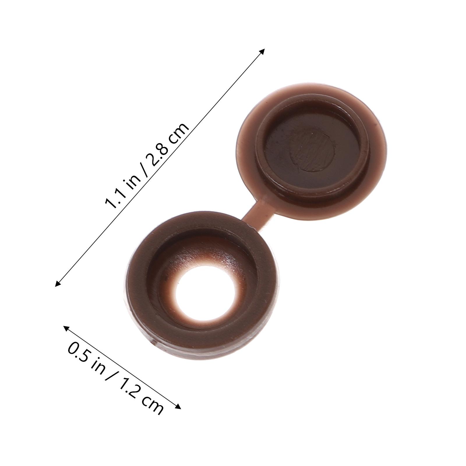 

100Pcs Plastic Screw Caps Decorative Cover Up Screw Defects Tough Waterproof for Home Ship School Furniture Repair коричневий