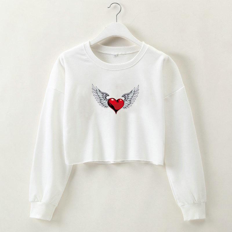 European & American Women's Long-Sleeve Short Sweatshirt - 2021 Autumn Collection