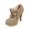 Custom Bowknot Design Mary Jane Pumps 10.5cm High Heels Shoes Women Black Red Apricot Platform Ladies Party Dress Pumps WSH5251