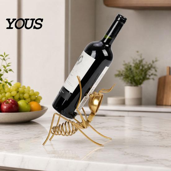 Ant Shaped Wine Holder Metal Rack, Freestanding Bottle Holder,Stable Retro Solid Stand Art Ornament Red Stand, for Home Kitchen Bar Decor Eye-catching