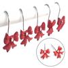 12PCS Set Durable Pink Bow Knot Hooks Resin Shower Rings Art Decors Pink Bathroom Decor  Bathroom