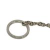 Used Saffiano Keychain 11569 1PP122 7943 L-shaped Zipper Key Ring with Card Case and RFID Triangle Logo, Pink, Women's