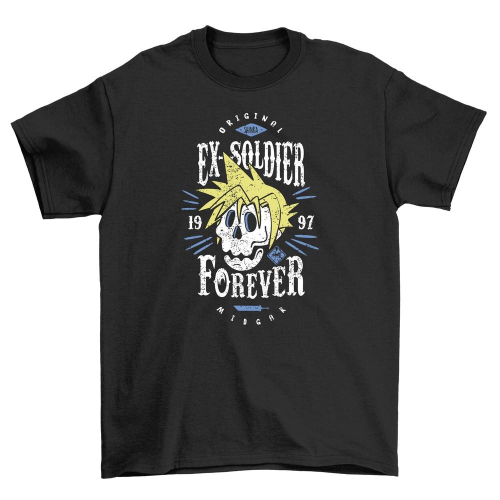 Ex Soldier Forever T-shirt - Skull Design for the Formerly Brave! Funny Tee, Uni