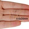 100 Stück Edelstahl-Stifte mit Flachkopf (15–50 mm Loch), goldfarben, für Perlenarbeiten, Armbänder, Ohrringe, Halsketten und DIY-Schmuckherstellung