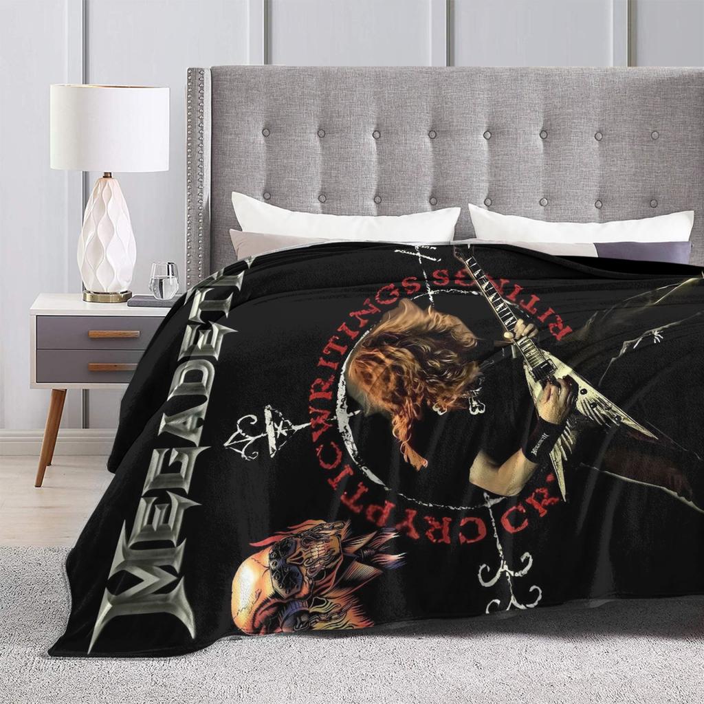 Megadeths Band Art Flannel Blanket Winter Warm Soft Throw Blanket for Kids Bedroom Fashion Bedspread Sofa Bed Cover