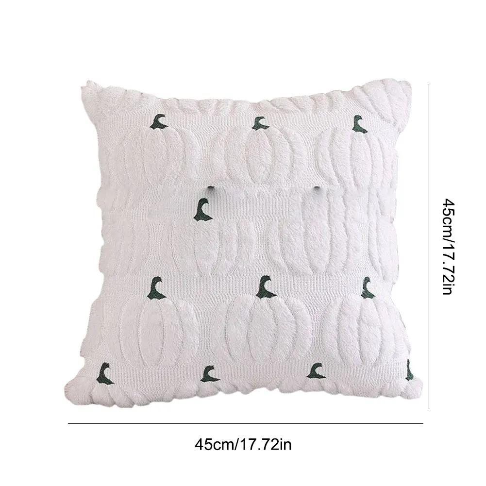 1/2PCS Halloween Ghost Pumpkin Pillowcase Washable Plush Soft Cushion Cover Comfortable Pillow Cover for Sofa Bedroom Home Decor