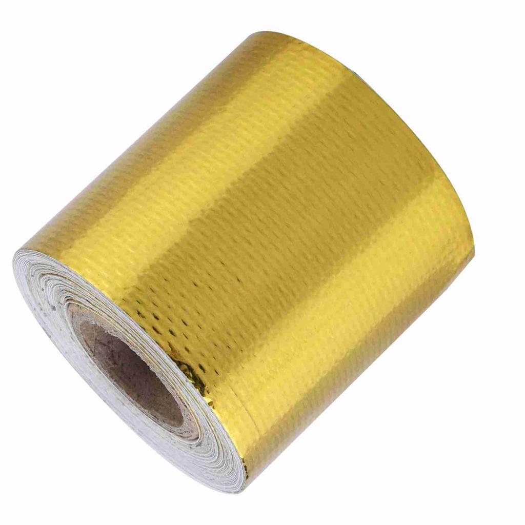 5m * 5cm Car Aluminum Foil Adhesive Reflective Heat Shield Wrap Tape (Golden)