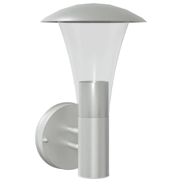 VidaXL Outdoor Wall Light Silver Stainless Steel, Outdoor Wall Lighting, Garden Wall Lamp, Wall Sconce 4006236