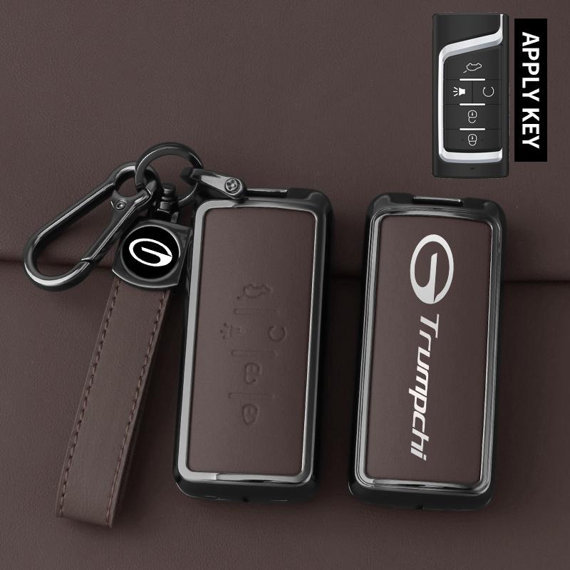 For Gac Trumpchi New Energy Key Case Gs4 Gm8 Ga3 Ga6 Sgs7 Ga4 Gs5 Gs3 Gs8 Car Remote Key Fob Zinc Alloy Leather Protective Case