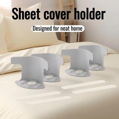 4PCS Adjustable Heavy Duty Bed Sheet Holder Non-slip Invisible Anti-Slip Sheet Holders DIY Anti-run Bedsheet Grippers Fixed