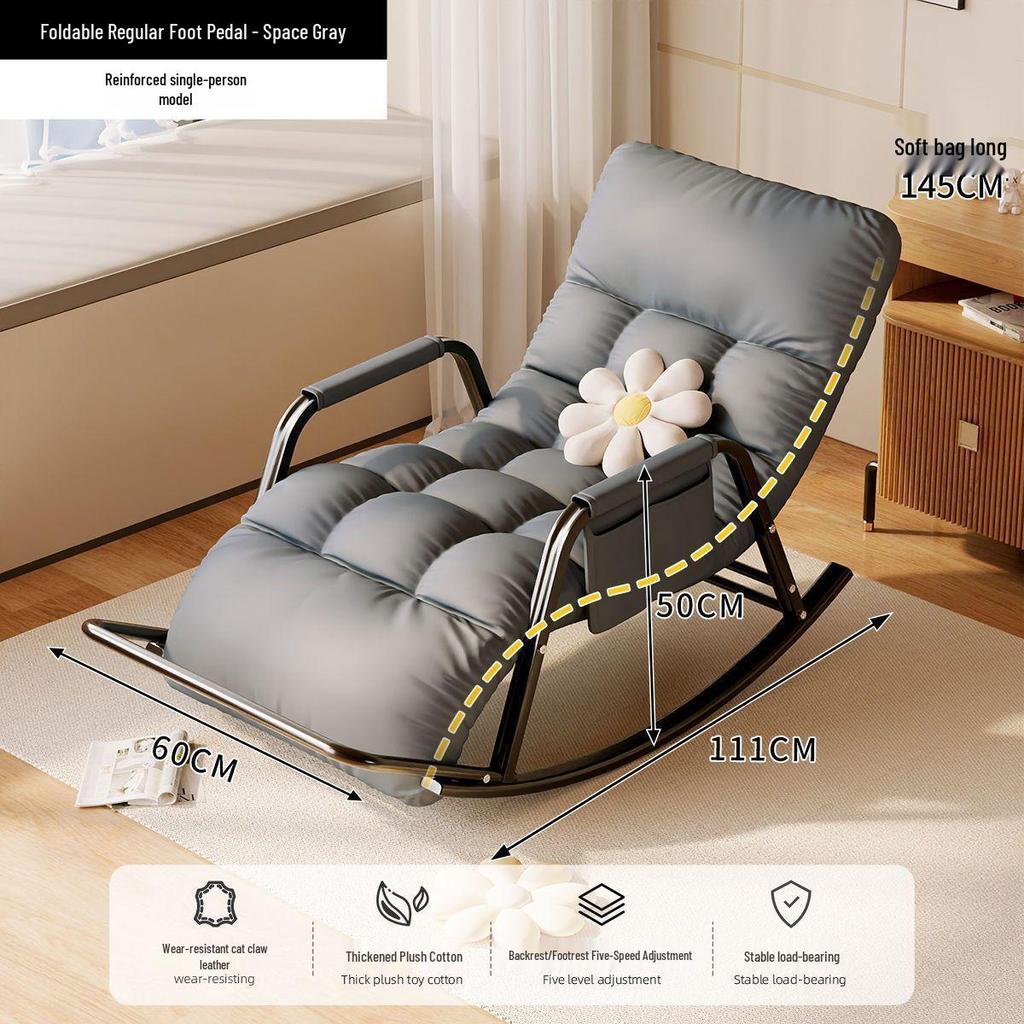 Adult Rocking Lounge Chair for Balcony & Home – Single Lazy Sofa Chair