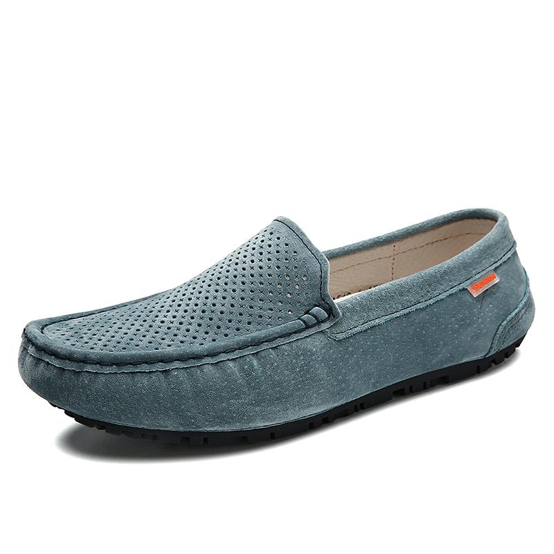 Breathable Casual Leather Mens Shoes Slip On Summer Loafers Hot Sale Driving Shoes Ultra-light Male Moccasins Leisure Walk Flats