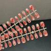 Resin Firework Lion Dance Red New Year Handmade Sparkle Cat Eye Nail Art Set - 30 Pieces