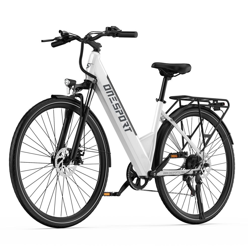 ONESPORT OT12 City Commuter E-Bike for Adults 250W 36V13Ah & Up To 25km/h & 700C Tires Road E-Bike, Front Fork & Disc Brakes Step-Thru E-Bike