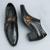 Brittiska Herrskor Blandade Patchwork Casualskor Tjocka Sulor Höjdökande Loafers Bröllopsklänning Formella Skor Zapatos Hombre