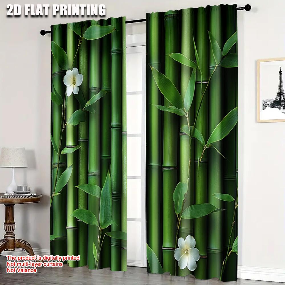 

Curtains Print Polyester Green Stripe Versatile Without Rod Decorations Inside Sheer Set Of 2 Made W100*H70(CM)-Rod Pocket&1PCS