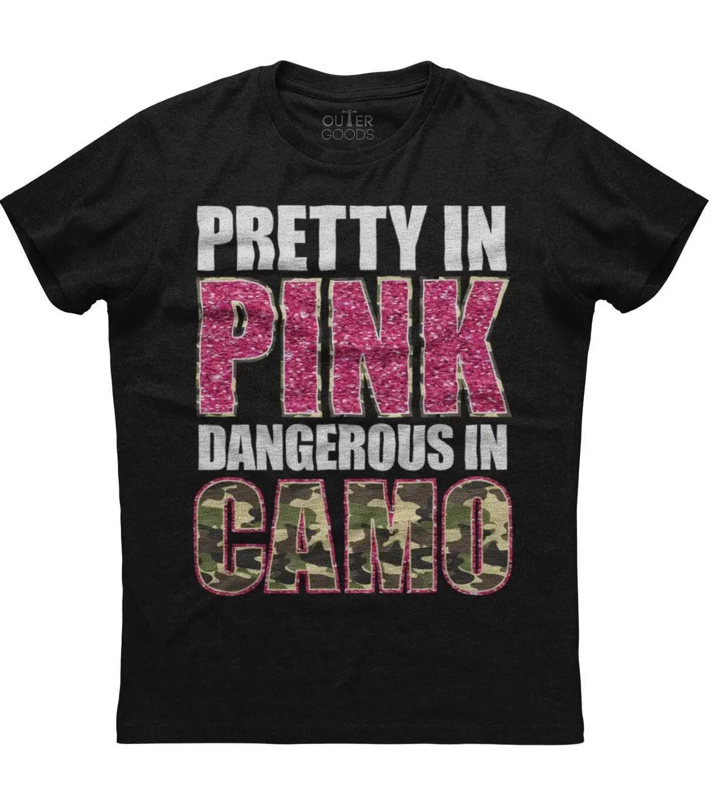 

Pretty In Pink Dangerous In Camo Unique Letter Phrase Printed TShirt Summer Cotton ONeck Short Sleeve Mens T Shirt New S3XL S