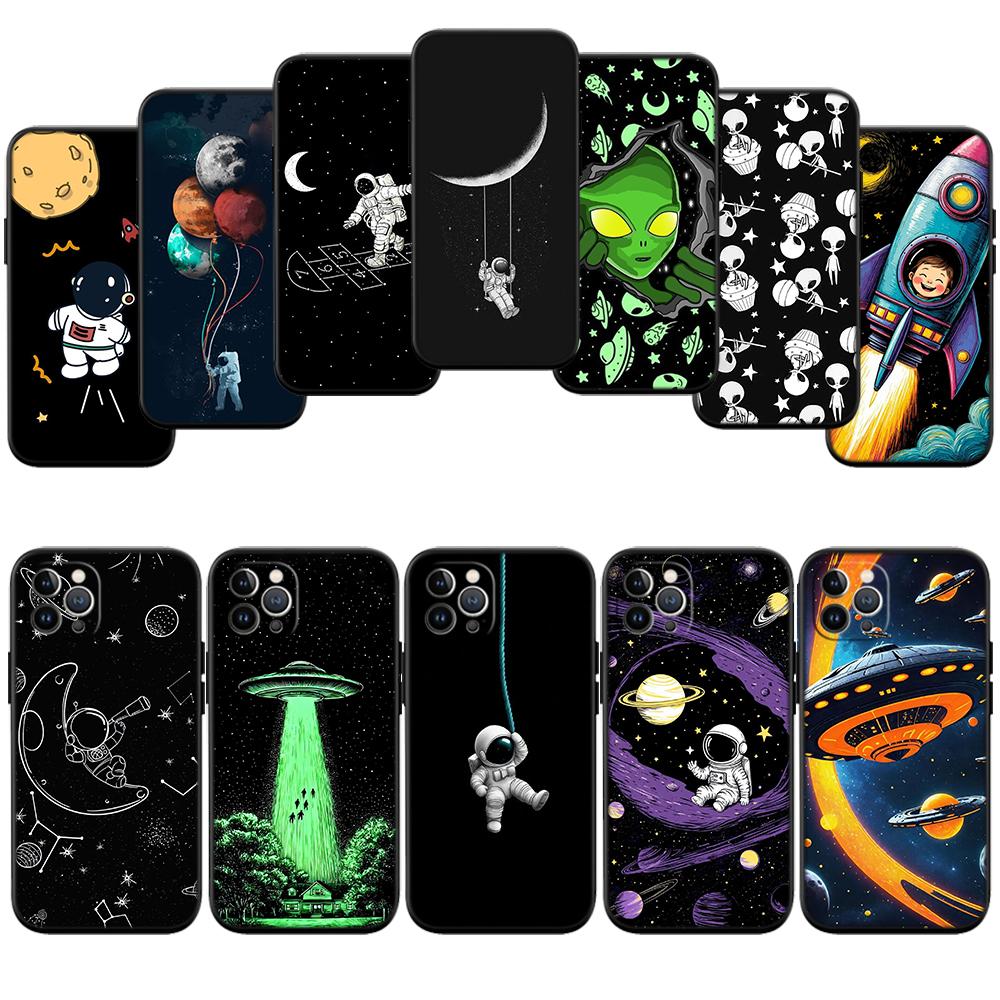 RA4 Astronaut Space Moon Alien Case for Samsung A11 A12 A13 A15 A52S A53 A55 A56 A70 A71 A72 A73 F06 F16 F56 S10 Plus S10e