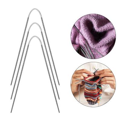 3x Circular Cable Knitting with Double Pointed Household DIY Projects Supplies Stainless Steel Knit for Scarf Accessories