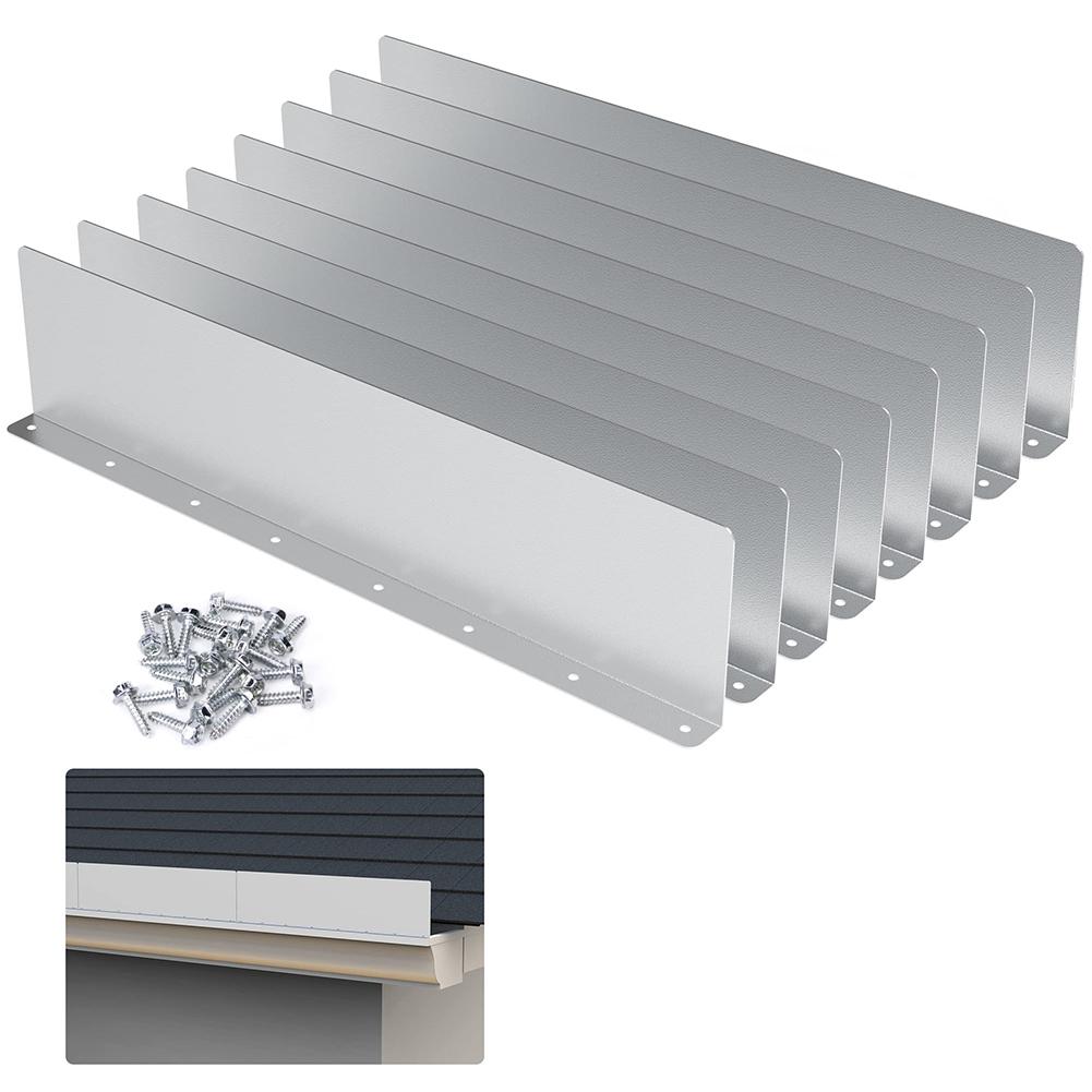 4pcs Aluminum Gutter Valley Splash Guard Rainwater Valley Gutter Splash Guard Anti-Rust  for Straight Flat Roof