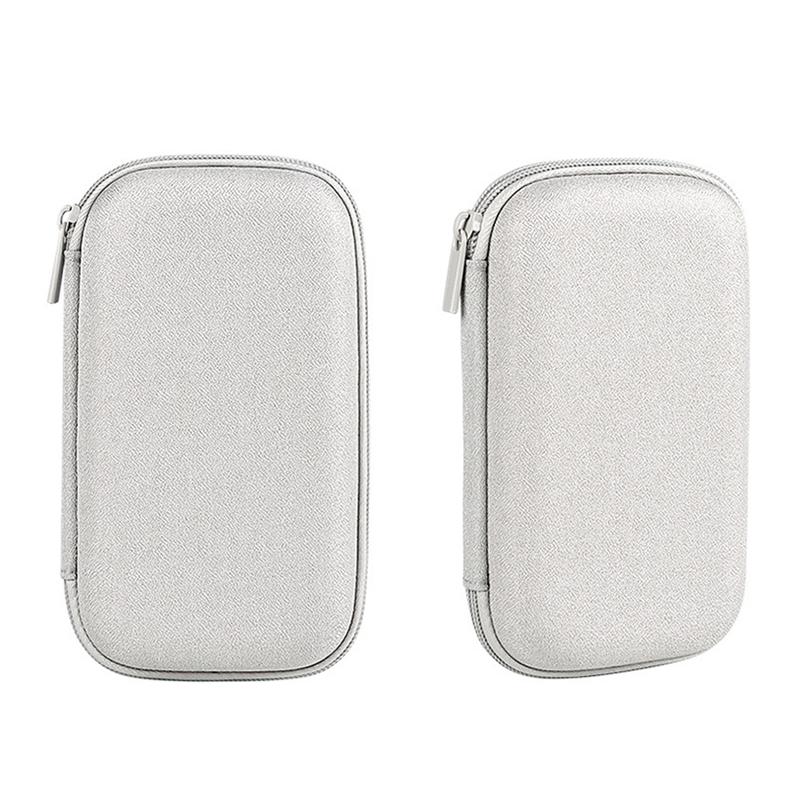 

Data Cable Organizer Digital Accessories Storage Bag with Lanyard,Size L Grey