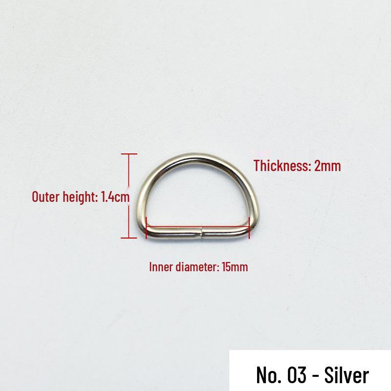 Högkvalitativa Metall D-rings Väskaccessoarer: Guld & Silver Förtjockad Kedjelänksspänne