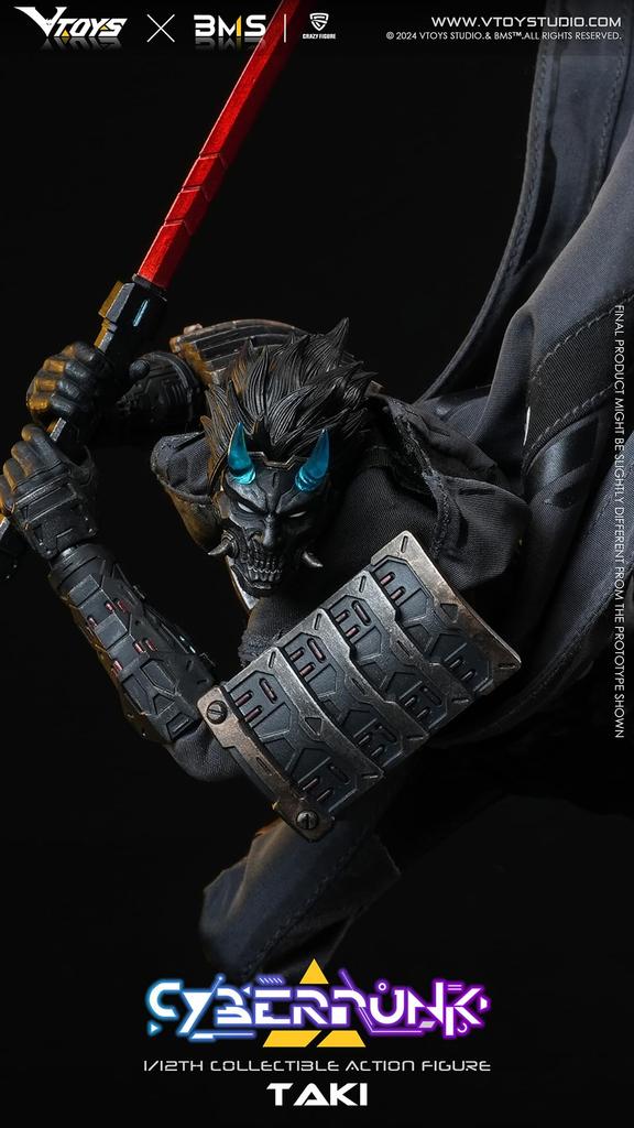 VTOYS x BMS x CF Cyberpunk Series Samurai Taki Scale PVC ABS Fabric Painted Action Figure 1/12 & &