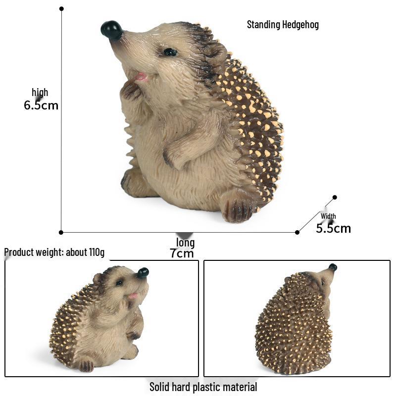 Realistic Jungle Animal Model: Hedgehog, Mouse & Badger Toy