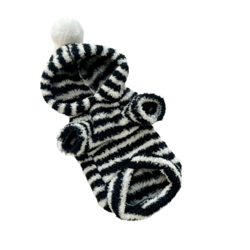 Autumn & Winter Velvet Striped Pet Vest for Hairless Cats & Corgis
