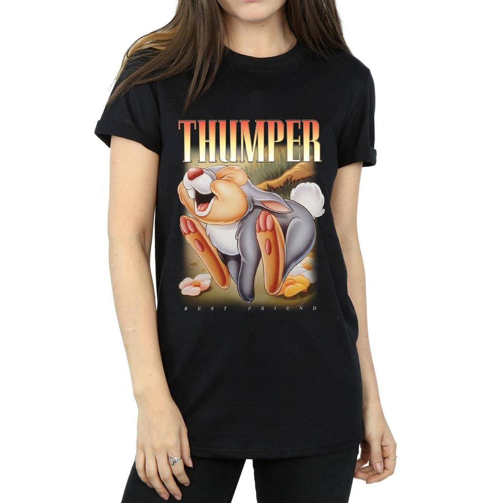 Bambi Dámské/Dámské Bavlna Boyfriend Tričko s montáží Dupáka