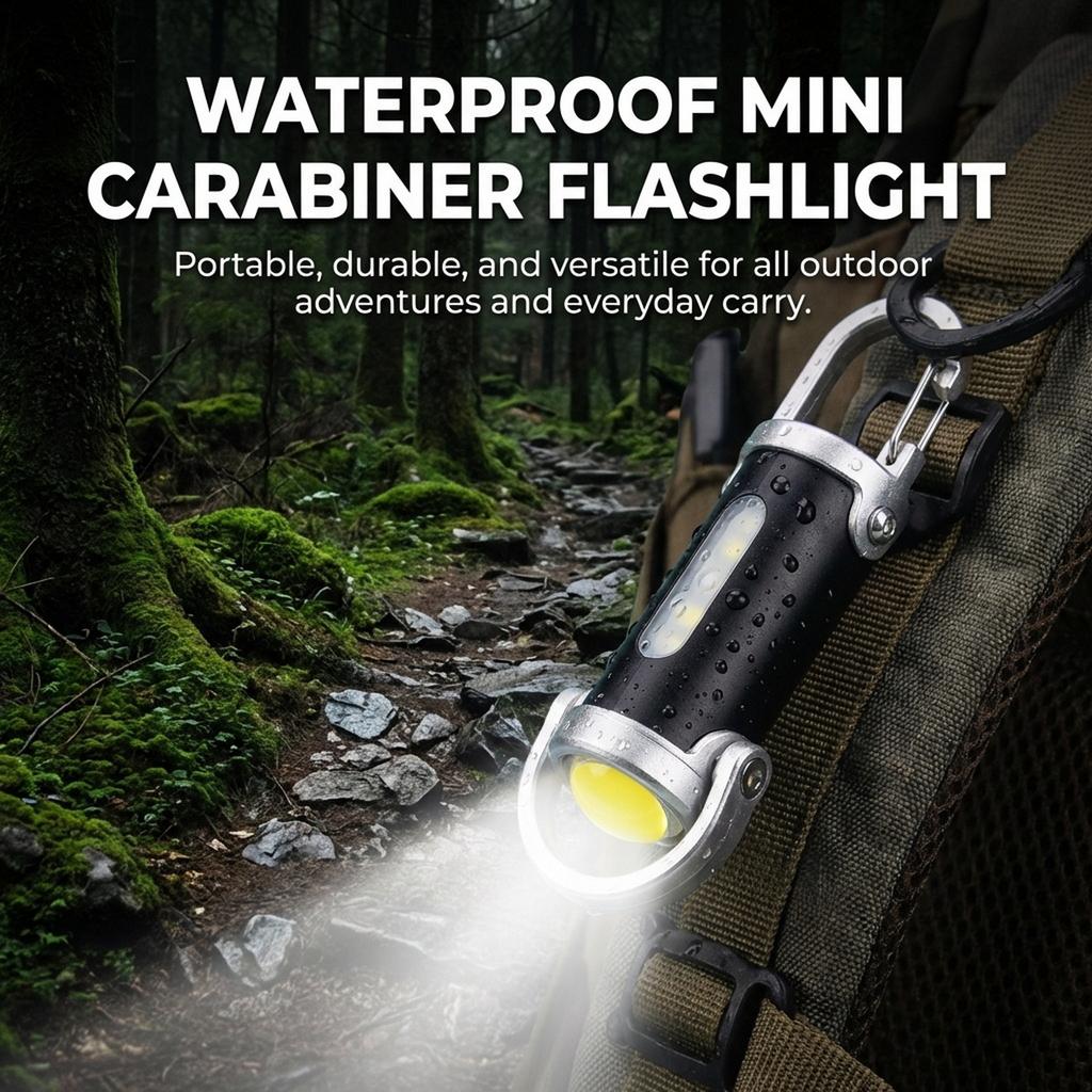Mini Flashlight Keychain Portable Waterproof for Outdoor Camping Hiking Emergency Use Durable Plastic High-Brightness LED