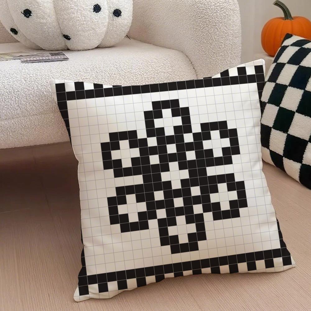Retro Pixeliger Ar Pixel-Druck Textur Kissenbezug Überwurf-Kissenbezug Verdeckter Knopf Strapazierfähiges Polyester Stuhlkissen