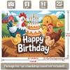 2D Cartoon Bauernhof Geburtstag Hintergrund Hühnerfarm Thema Hintergrund für Kinder