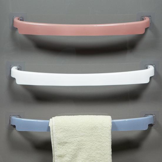 Towel Bar Self Adhesive Good Load-bearing Moisture-proof No Drilling Strong Adhesiveness Hanging Towel Waterproof Toilet Single Rod Towel Rack