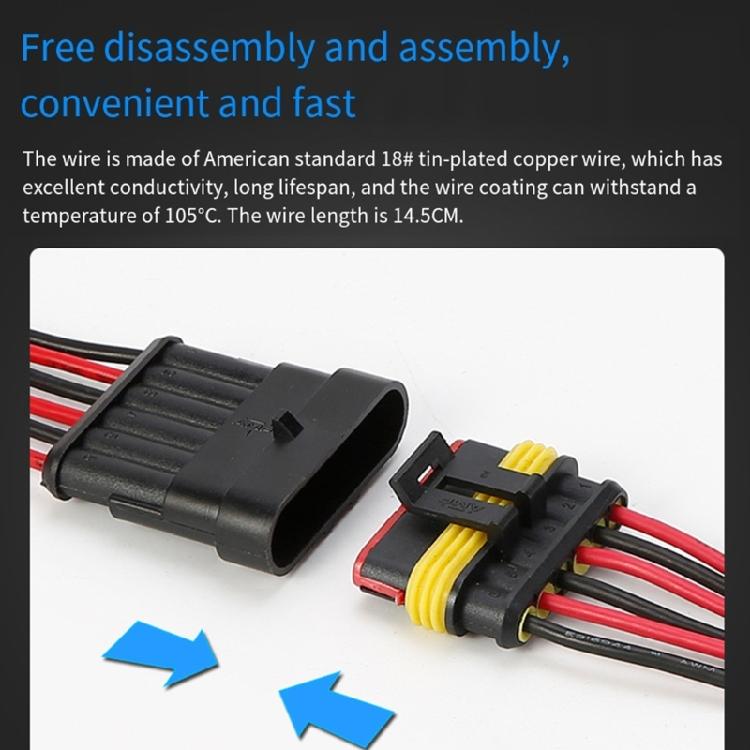 2PCS 18AWG Motorcycle And Car Electrical Connector 1-6Pin Wire Plastic Electrical Terminal Quick Connection