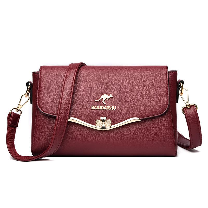 Women's Bag Fashion Crossbody Bag Women's Soft Leather Bag Middle-aged Mother Bag All Match Small Square Bag