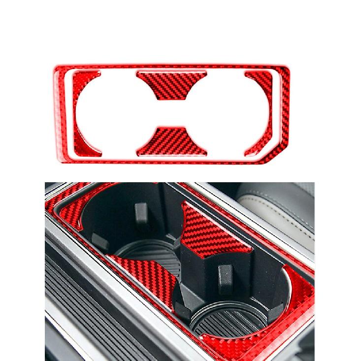 Pentru Ford F-150 2017- Accesorii auto Interior Fibră de carbon Cupă de scurgere față Cadru decorativ Wait Red Stickers