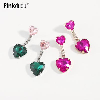Fashion 2 Color Tassel Love Drop Earrings Romantic Lover's Claw Chain Shiny Zircon Dangle Earring for Women PD1173