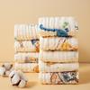 Cartoon Print Baby Bibs & Gauze Towels Set – Pure Cotton for Newborns