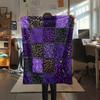 Purple patterns and masks Print Flannel Blanket,High quality Comfortable for All Seasons,Home Decor,Warmth and Comfort,Perfect for Christmas Gifts