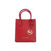 MK Mercer Solid Color Metal Logo Accordion Shoulder Crossbody Bag Women Handbags Red 35S1GM9T0L-FLAME