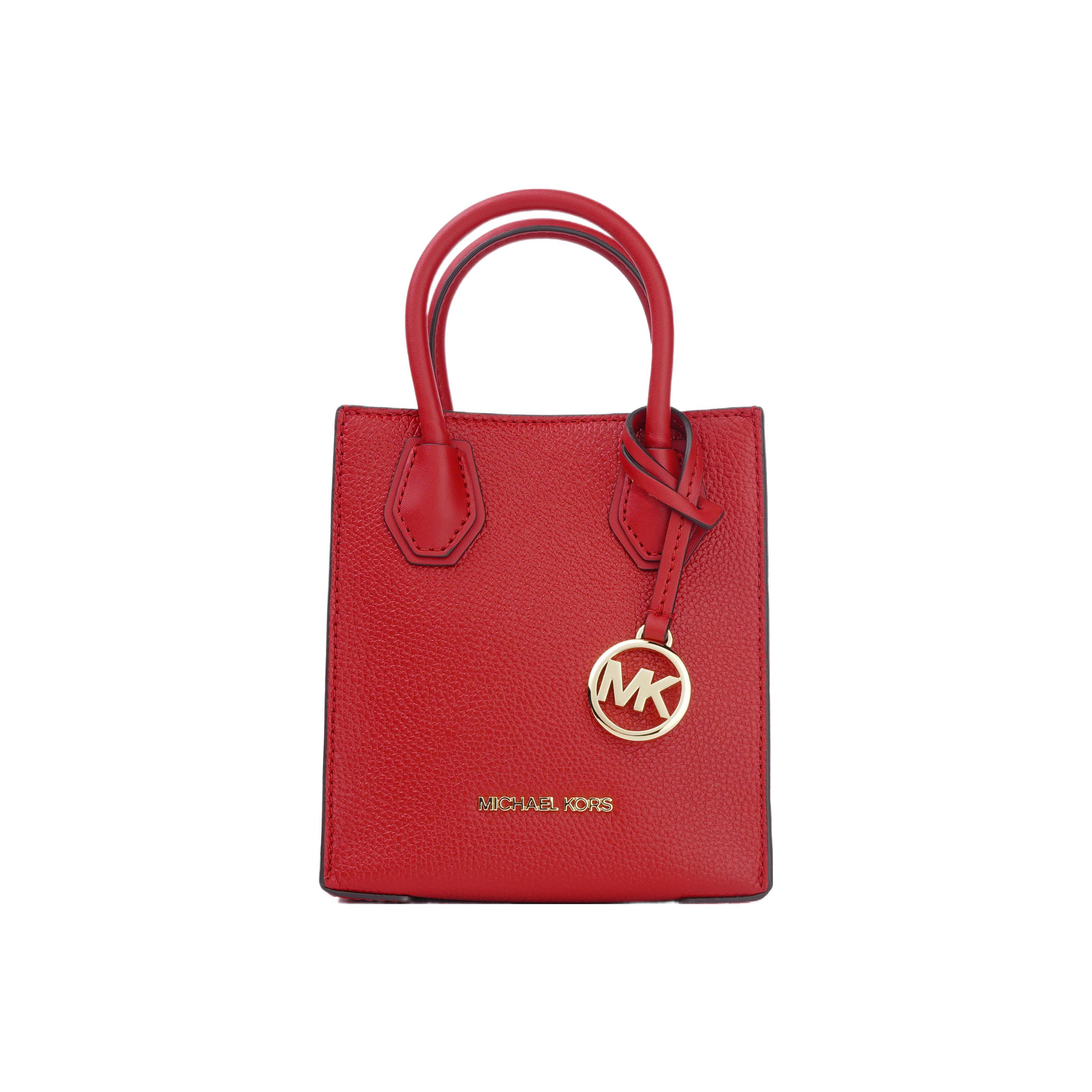

Michael Kors MK Mercer Solid Color Metal Logo Accordion Shoulder Crossbody Bag Women Handbags Red 35S1GM9T0L-FLAME Basic Set (Bag+Dust Bag)