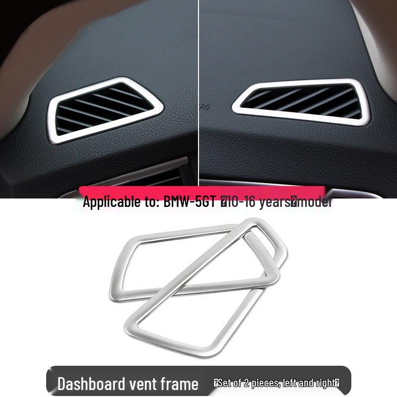 BMW 5 Series GT Interior Modification: Center Console Vent & Window Lift Handle Bright Strip Stickers for 528 535i.