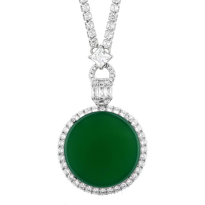 Autumn And Winter Jewelry Safe Brand Pendant Chalcedony Necklace Birthday Gift Main Stone 25 * 25